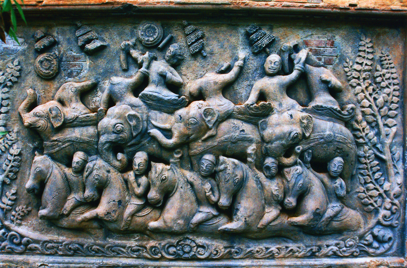 Elephant temple frieze, detail