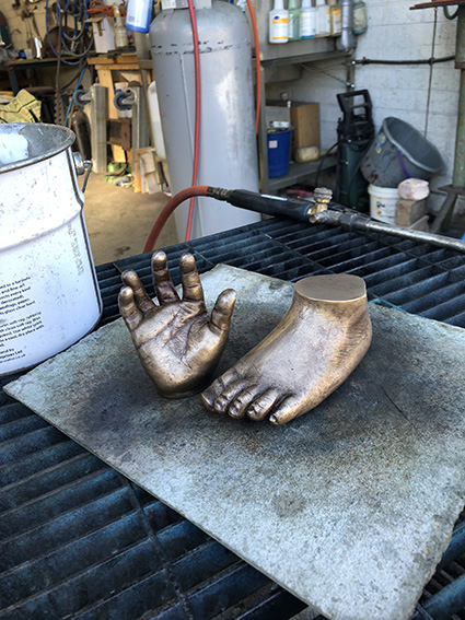 Toddler bronze hand and foot, 2017